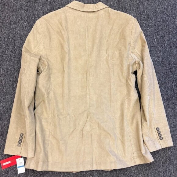 Izod Mens XL Corduroy Blazer Jacket Cedarwood Khaki Tan New With Tags - Picture 3 of 16